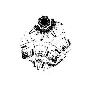 siyah ve beyaz grunge fırça darbesi 