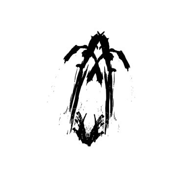 siyah ve beyaz grunge fırça darbesi 