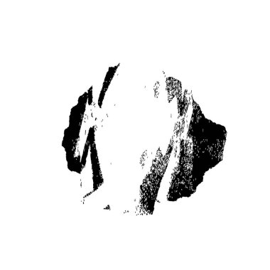 beyaz arkaplanda izole edilmiş siyah fırça darbesinin grunge dokusu 