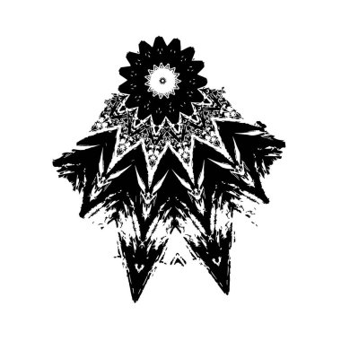 siyah ve beyaz grunge fırça darbesi 