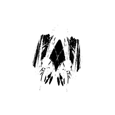 siyah ve beyaz grunge fırça darbesi 