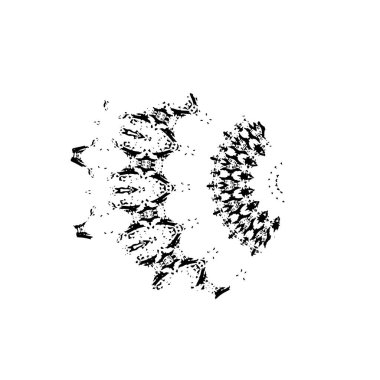 beyaz arkaplanda siyah beyaz fırça.