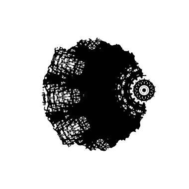 beyaz arkaplanda siyah ve beyaz fırça izole.