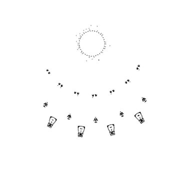 Grunge siyah beyaz fırça. vektör illüstrasyonu