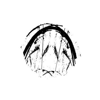 Grunge siyah beyaz fırça. vektör illüstrasyonu