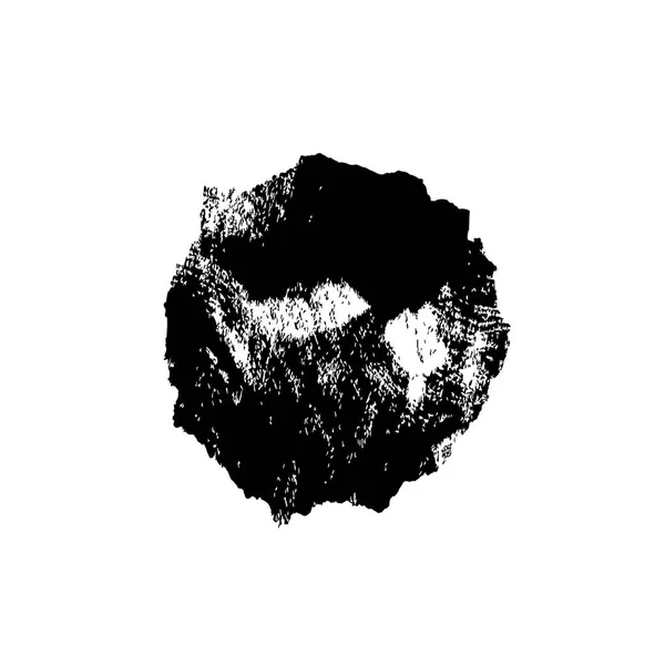 Black Grunge Ink Brush Stroke White Background — Stock Vector
