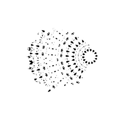 Grunge siyah beyaz fırça. vektör illüstrasyonu