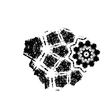 Grunge siyah beyaz fırça. vektör illüstrasyonu