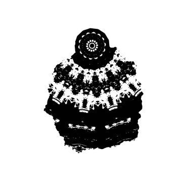 Beyaz arka planda siyah grunge fırça darbeleri. Soyut yazdırma