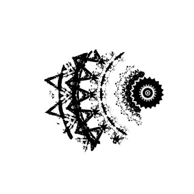 Beyaz arka planda siyah grunge fırça darbeleri. Soyut yazdırma