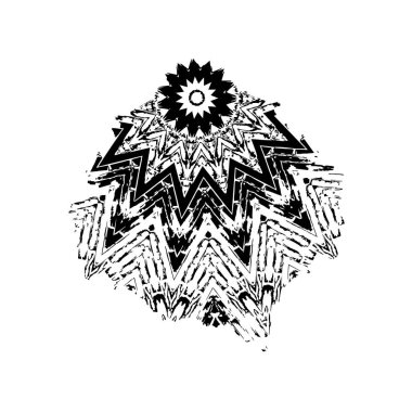 Beyaz arka planda siyah grunge fırça darbeleri. Soyut yazdırma