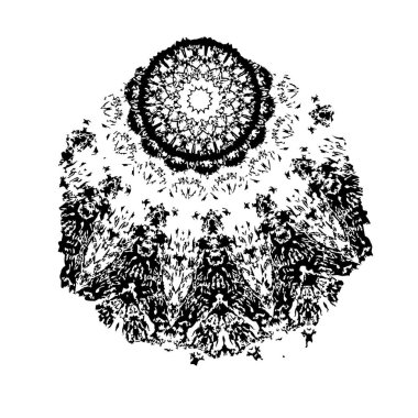 Beyaz arka planda siyah grunge fırça darbeleri. Soyut yazdırma