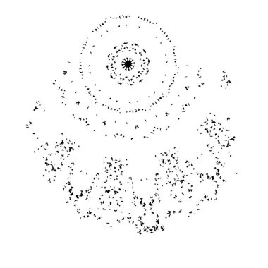 Soyut biçimde açık siyah vektör deseni ile soyut simli soyut çizim, gradyan, kar taneleri. Tasarımınız için en iyisi, poster, afiş.