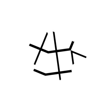 Yıldızın siyah beyaz simgesinin vektör illüstrasyonu