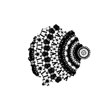 Bir spiral ile soyut siyah beyaz desen