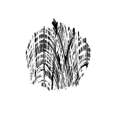 Beyaz arka planda izole edilmiş palmiye ağacı silueti. Vektör İllüstrasyonu