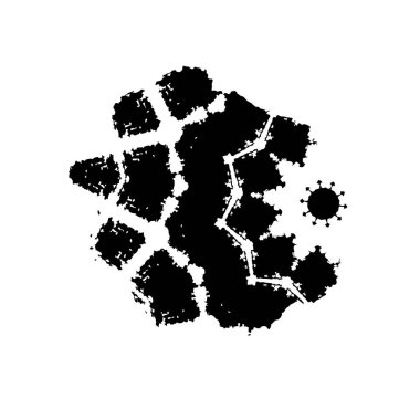 grunge siyah el boyalı fırça darbesi.