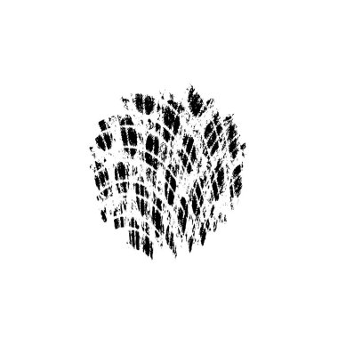 Beyaz arka planda siyah grunge fırça darbeleri. Soyut yazdırma