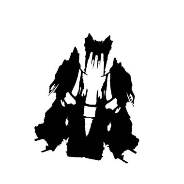 Beyaz arka planda siyah grunge fırça darbeleri. Soyut yazdırma