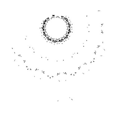 Beyaz arka planda siyah grunge fırça darbeleri. Soyut yazdırma