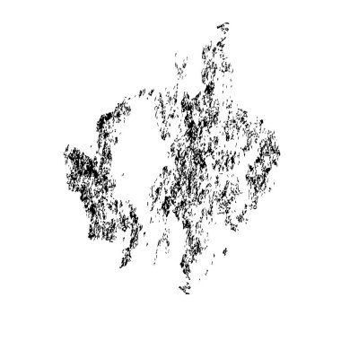 beyaz arkaplanda izole edilmiş siyah fırça darbesinin grunge dokusu 