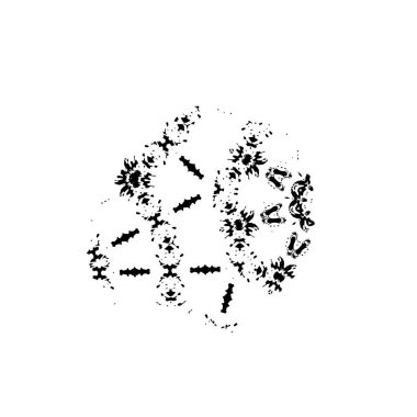 Beyaz arka planda siyah grunge fırça darbeleri. Soyut yazdırma