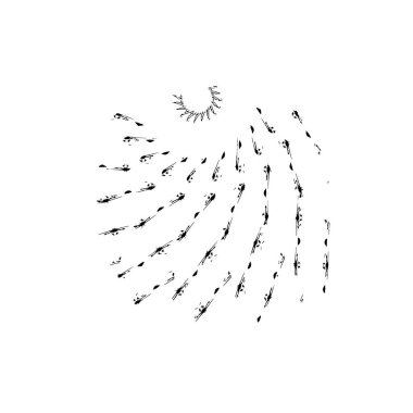 Beyaz arka planda siyah grunge fırça darbeleri. Soyut yazdırma