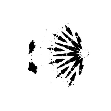 Beyaz arka planda siyah grunge fırça darbeleri. Soyut yazdırma