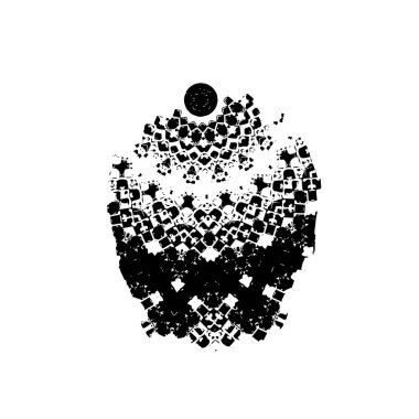 soyut tek renkli geometrik dekoratif çizim