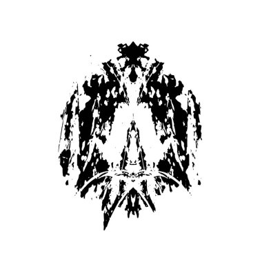 Beyaz arka planda soyut siyah mürekkep lekesi. vektör illüstrasyonu