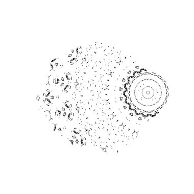 soyut siyah ve beyaz geometrik süsleme çizimi