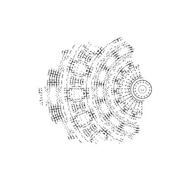 soyut siyah ve beyaz geometrik süsleme çizimi