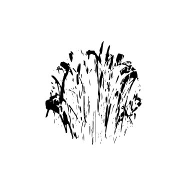 Beyaz arka planda soyut siyah mürekkep lekesi. vektör illüstrasyonu