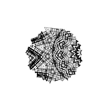 soyut siyah ve beyaz geometrik süsleme çizimi