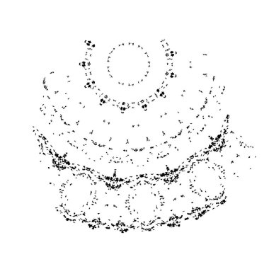 soyut siyah ve beyaz geometrik süsleme çizimi