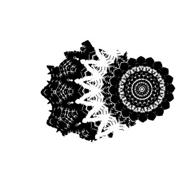 soyut siyah ve beyaz geometrik süsleme çizimi