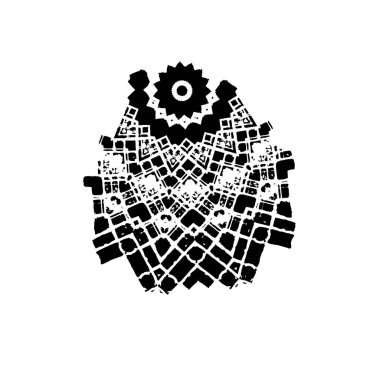 soyut siyah ve beyaz geometrik süsleme çizimi