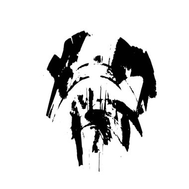 Beyaz arka planda soyut siyah mürekkep lekesi. vektör illüstrasyonu