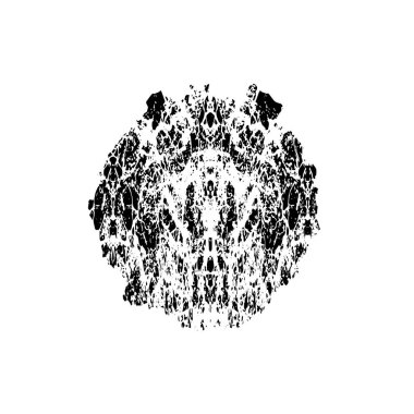 Soyut siyah mürekkep lekesi. Beyaz arka planda elle boyanmış bir element. vektör illüstrasyonu