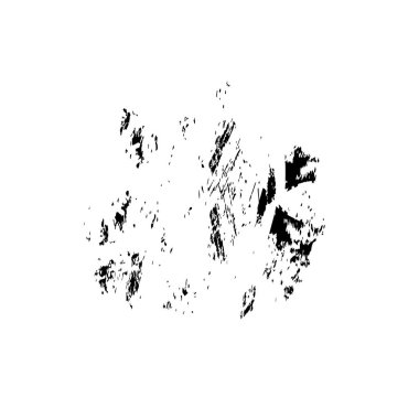 beyaz arkaplanda izole edilmiş siyah fırça darbesinin grunge dokusu 