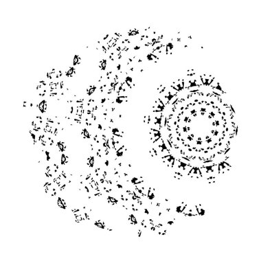 Soyut grunge arkaplanı. Monokrom dokusu. Siyah ve beyaz desenli arkaplan