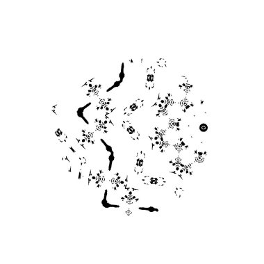 soyut siyah ve beyaz geometrik dekoratif çizim