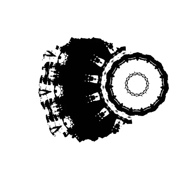 Abstrakte Schwarz Weiß Geometrische Dekorative Spritzzeichnung — Stockvektor