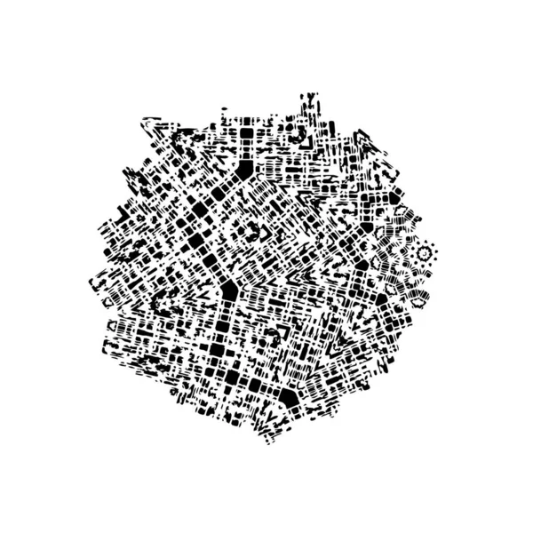 Abstrakt Svart Hvit Geometrisk Dekorativ Splash Tegning – stockvektor