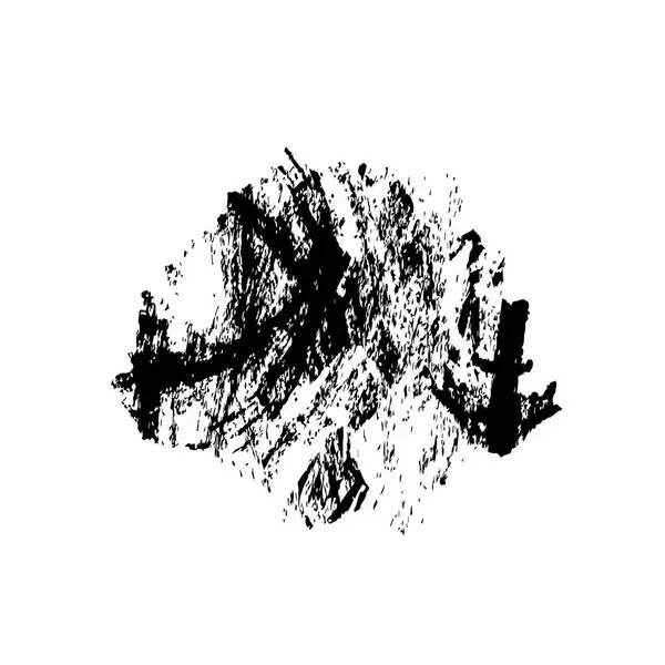 beyaz arkaplanda izole edilmiş siyah fırça darbesinin grunge dokusu 