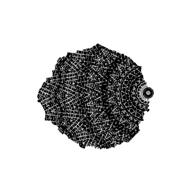 siyah beyaz geometrik dekoratif çizim