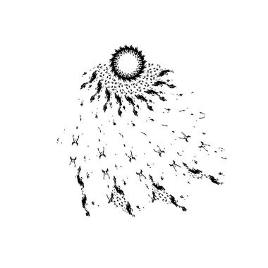 siyah beyaz geometrik dekoratif çizim