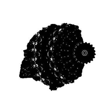 siyah beyaz geometrik dekoratif çizim