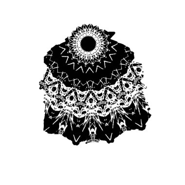 siyah beyaz geometrik dekoratif çizim