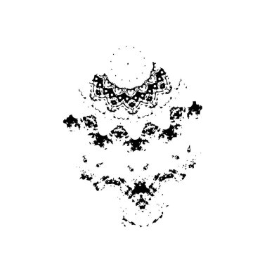 siyah beyaz geometrik dekoratif çizim